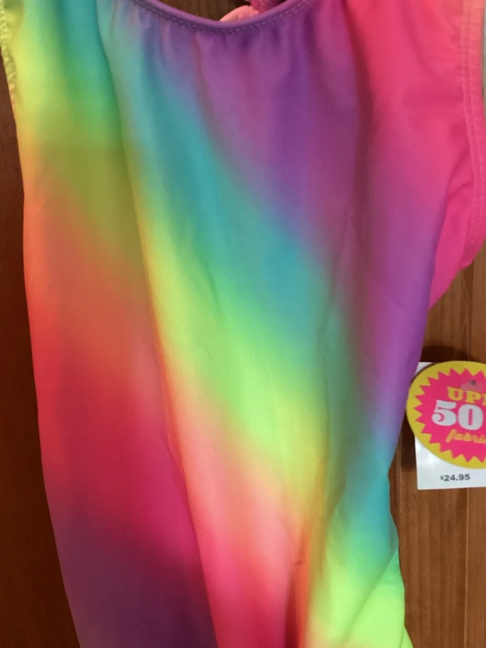 Girls Rainbow Gradient One-Piece Swimsuit - Bright Multicolor